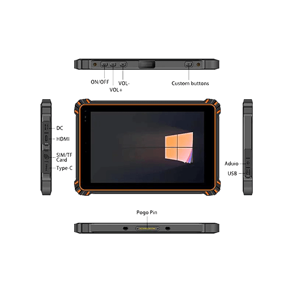 Interpad RT-08NF Outdoor 8-inch Rugged Industrial Windows Tablet-3