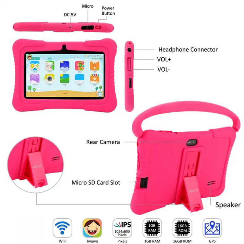 Interpad M110 Kids Learning Tablet 7-inch Android Wi-Fi Tablet - pink-2